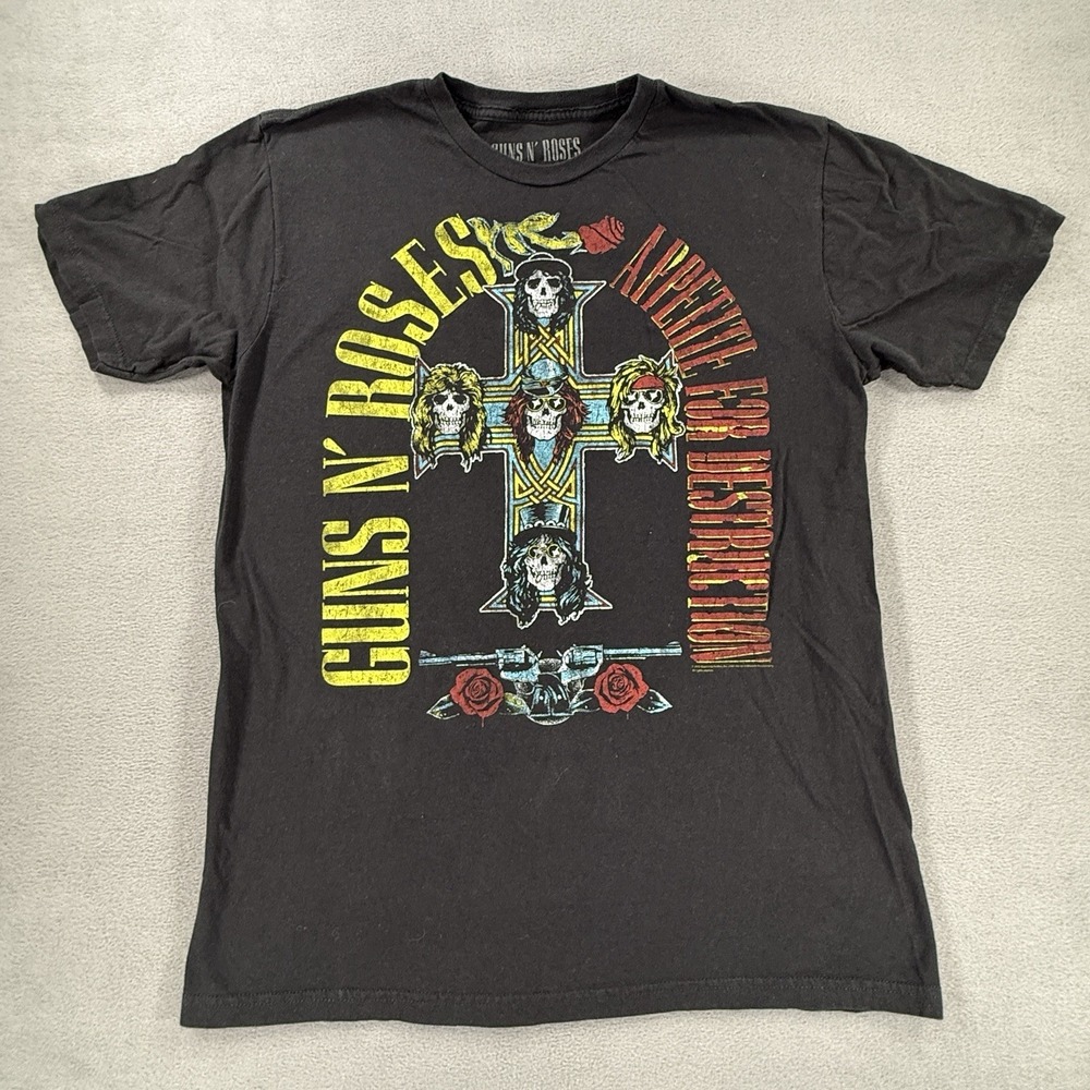 Guns N Roses Shirt Women XL Black Appetite For Destruction Classic Rock Band